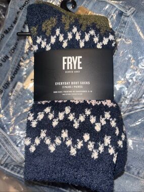 FRYE Navy, White & Olive Everyday Boot Socks - 2 Pack